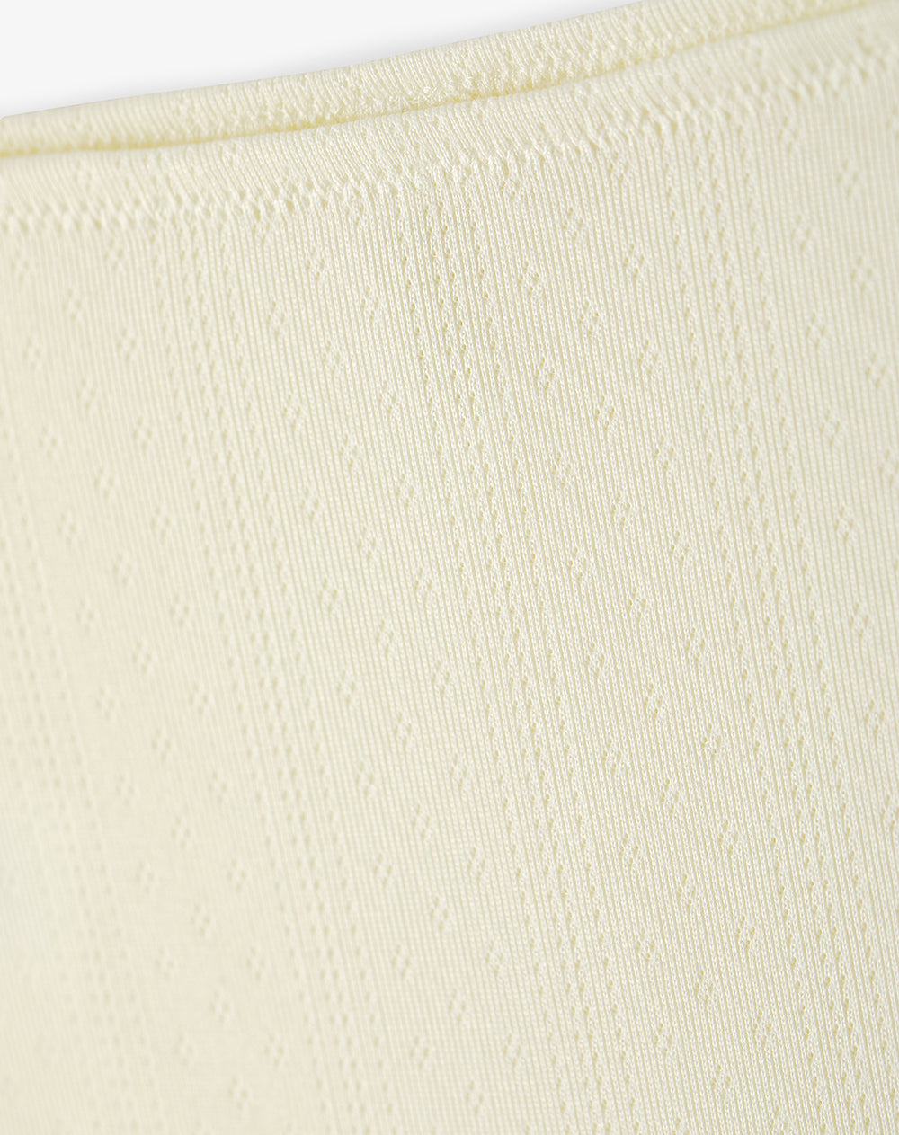 Short de pijama punto calado amarillo mujer