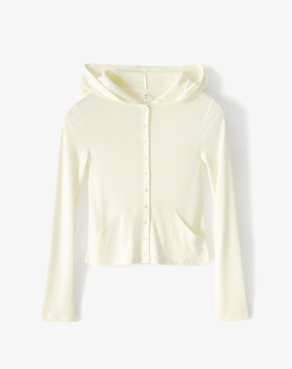 Cardigan fitted punto calado amarillo mujer