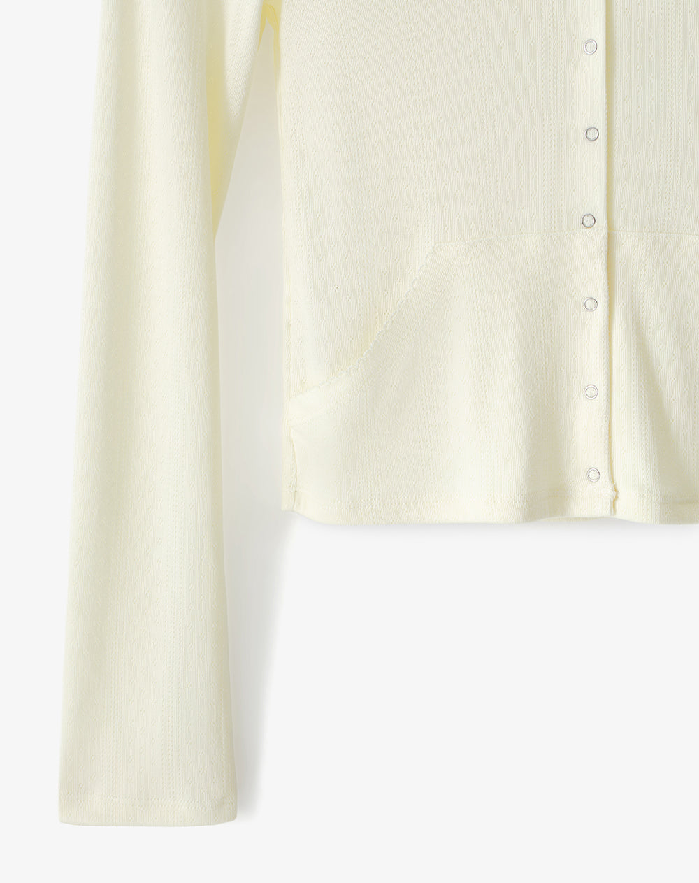 Cardigan fitted punto calado amarillo mujer