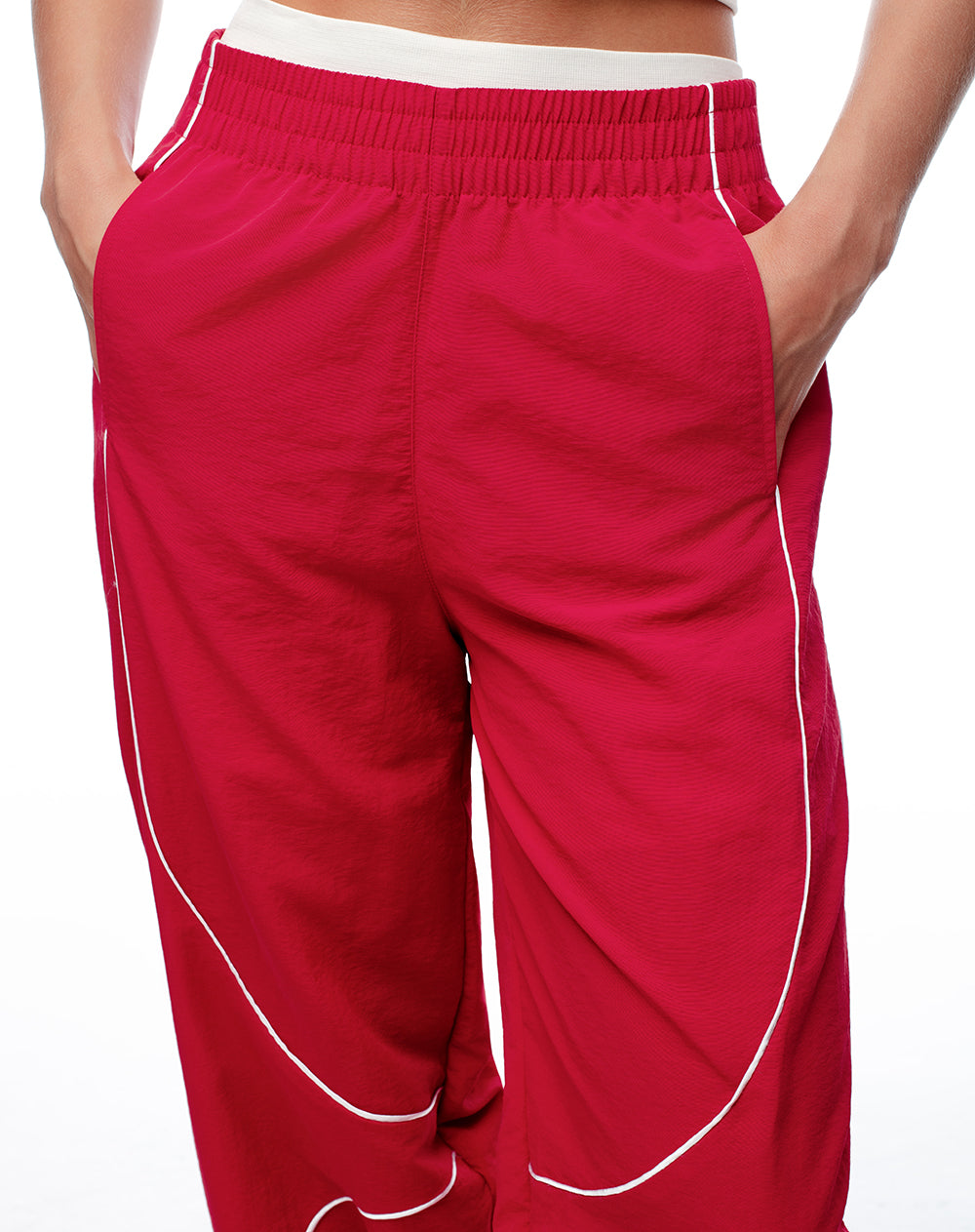 Pantalón deportivo secado rápido rojo mujer
