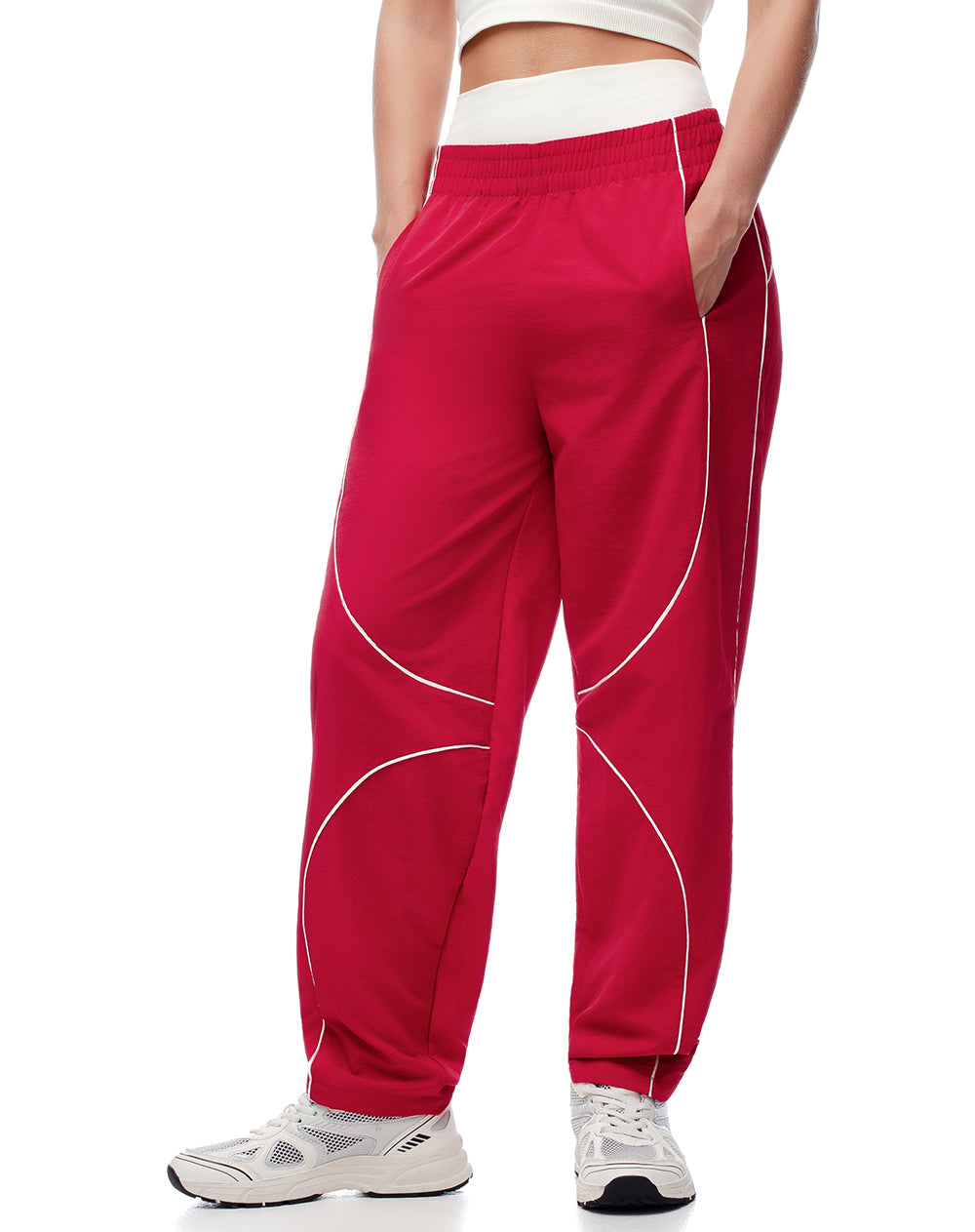 Pantalón deportivo secado rápido rojo mujer