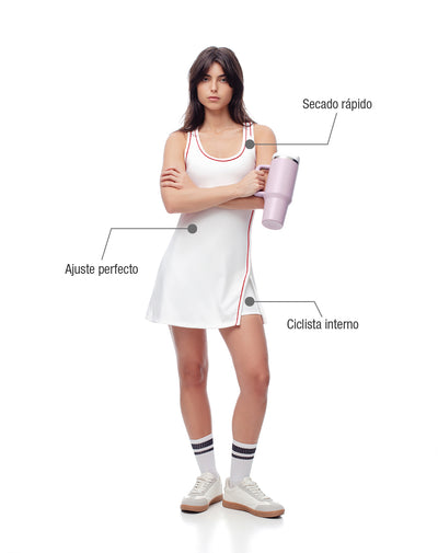 Vestido deportivo ciclista interno blanco mujer