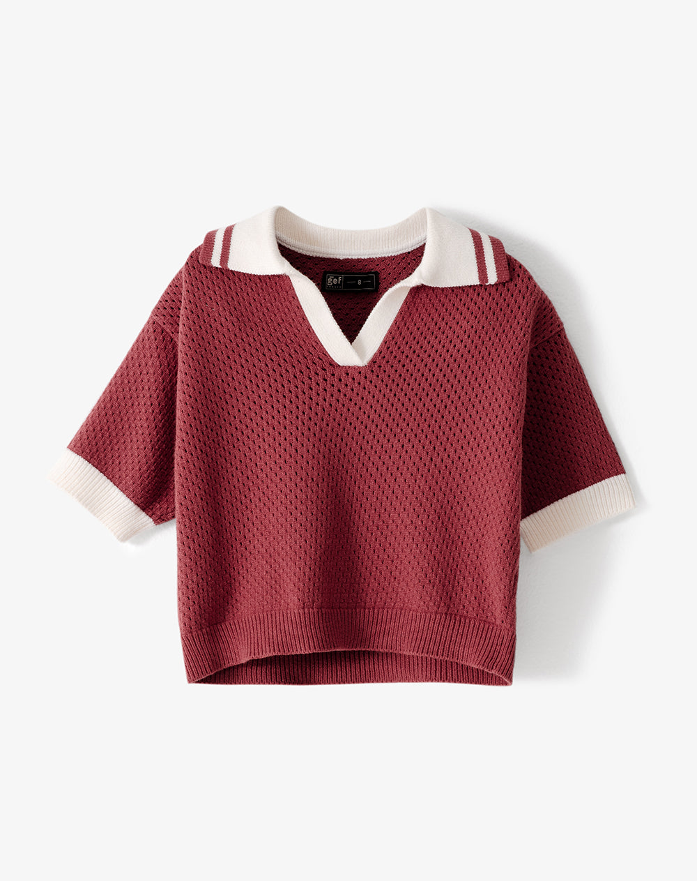 Polo regular tejido de punto roja niña