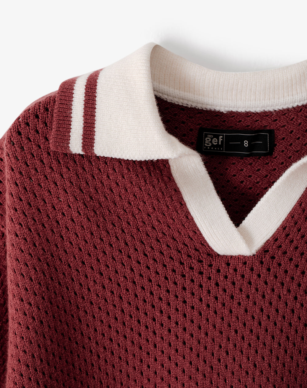 Polo regular tejido de punto roja niña