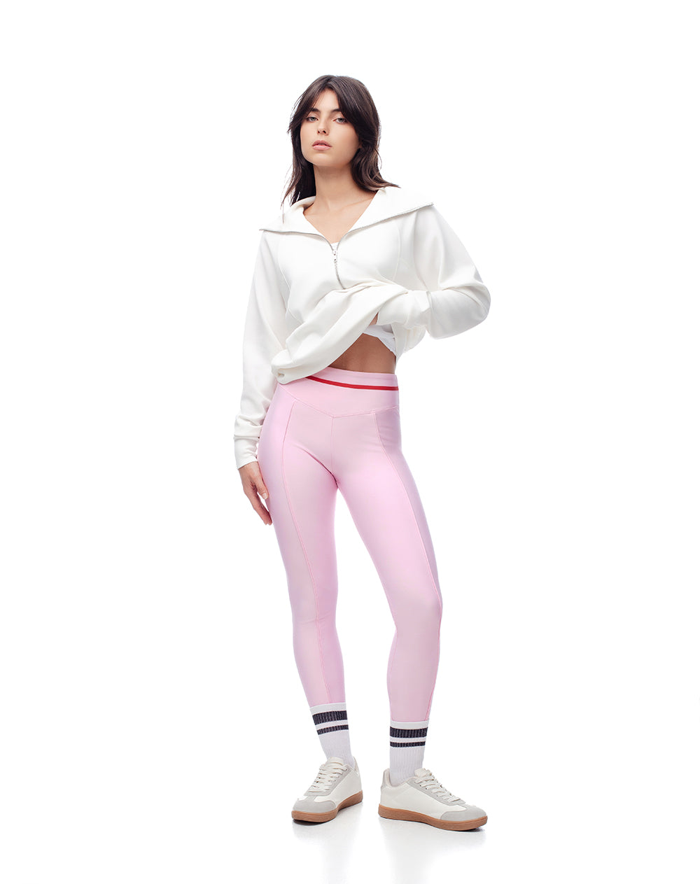 Legging tiro medio rosado mujer