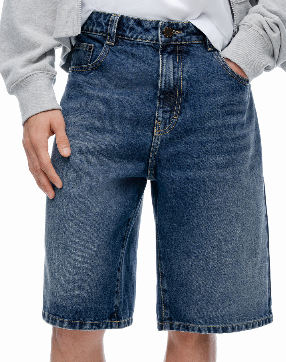 Bermuda regular índigo medio hombre