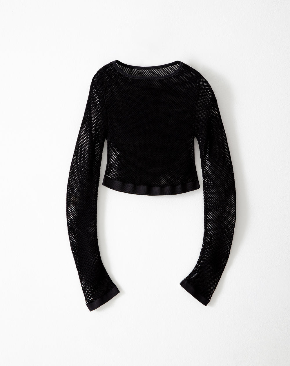Crop top manga larga negro