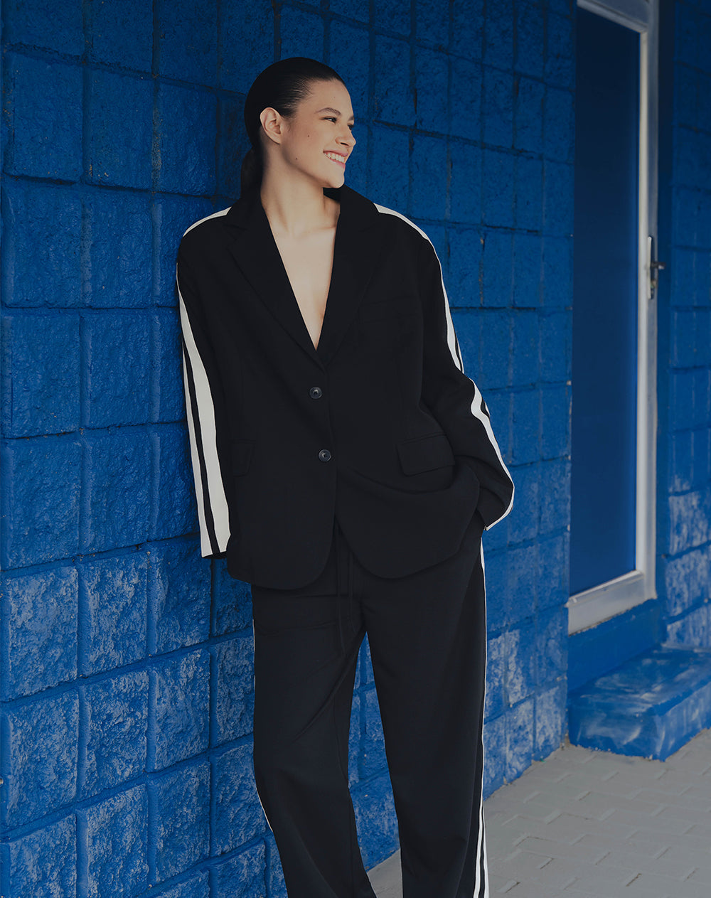 Blazer oversize negro mujer