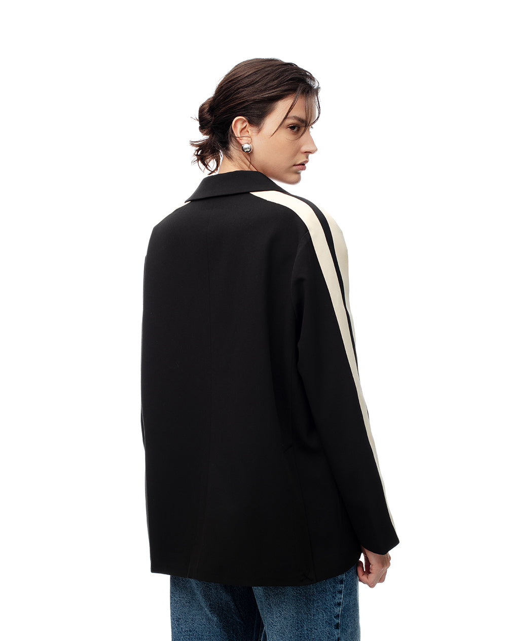 Chaqueta loose fit sin capucha negra