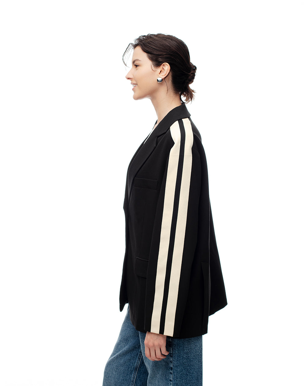 Chaqueta loose fit sin capucha negra