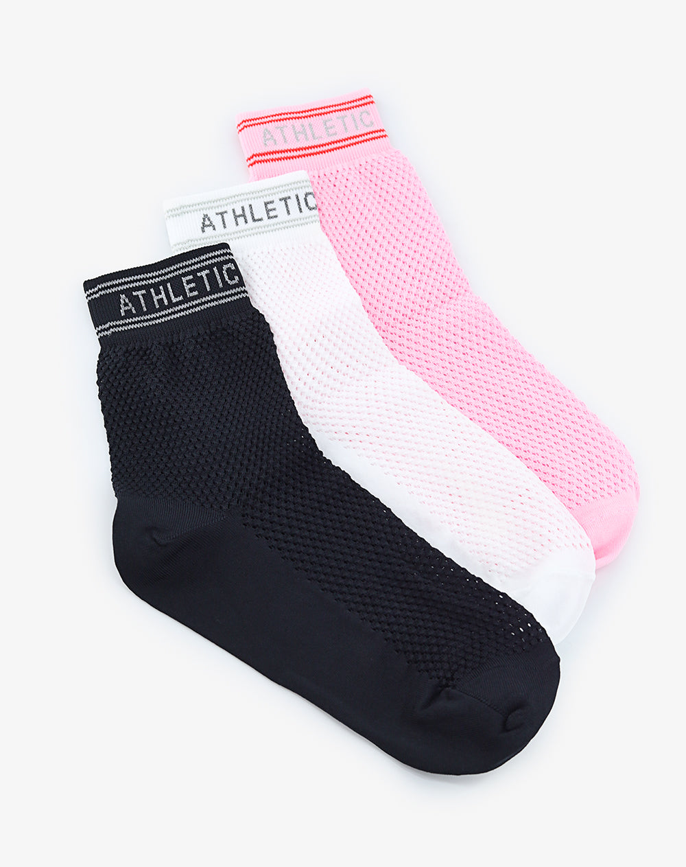 medias mujer tobilleras pack x3 surtido