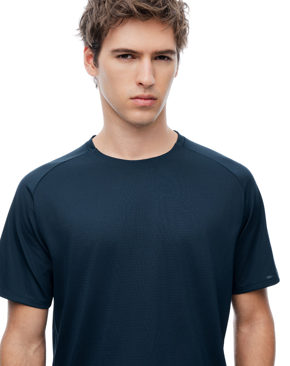Camiseta regular manga corta azul hombre