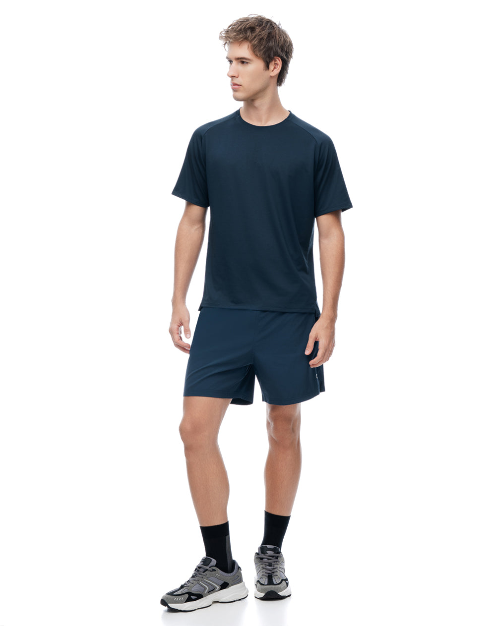 Camiseta regular manga corta azul hombre