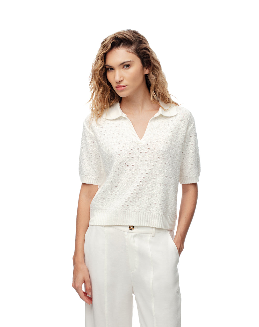 Buzo relaxed fit vainilla