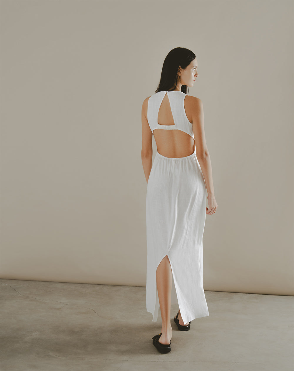 Vestido largo habano