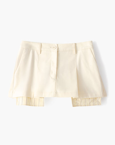 Falda corto tiro medio crema