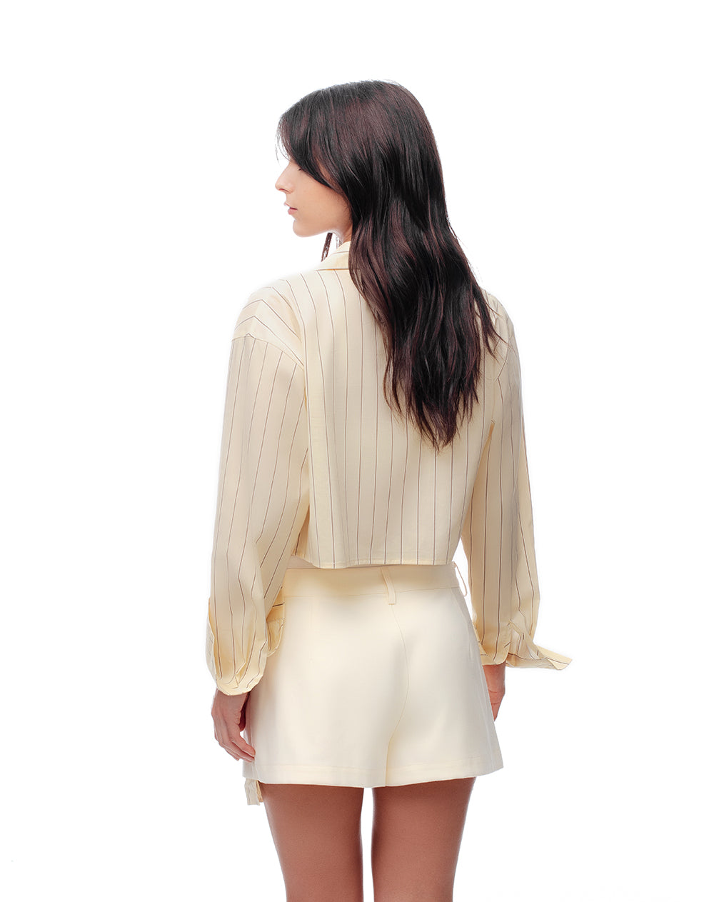 Falda short tipo sastre crema mujer