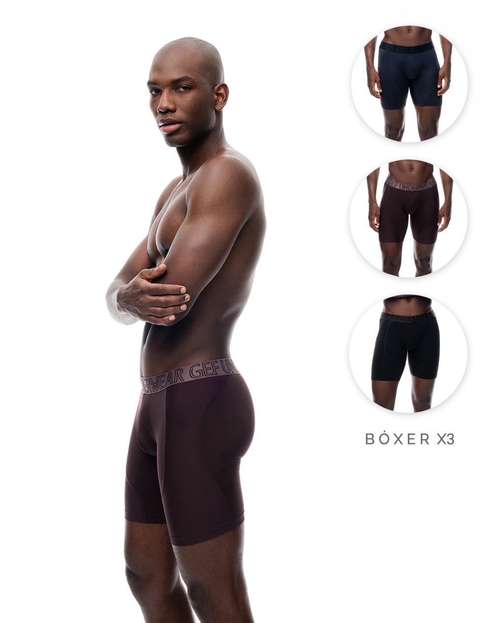 3 bóxers largo surtido hombre