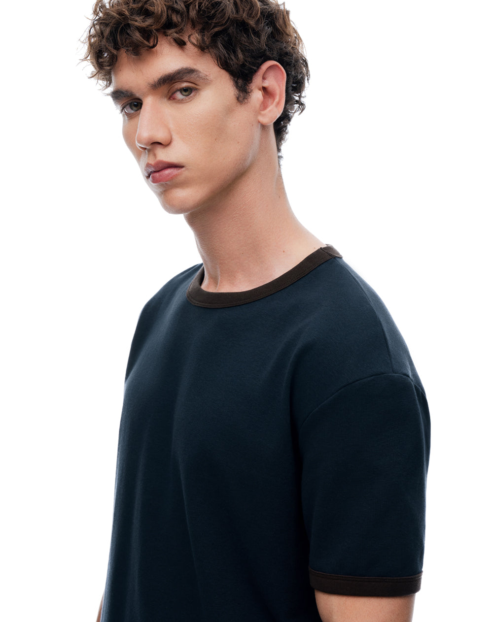 Camiseta regular azul hombre