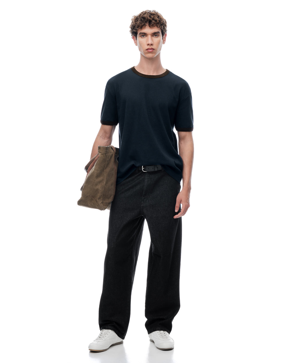 Camiseta regular azul hombre