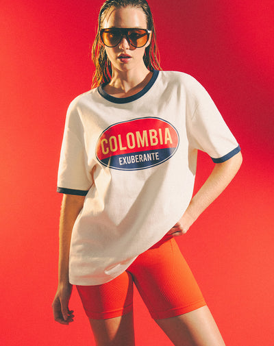 Camiseta regular fit manga corta vainilla