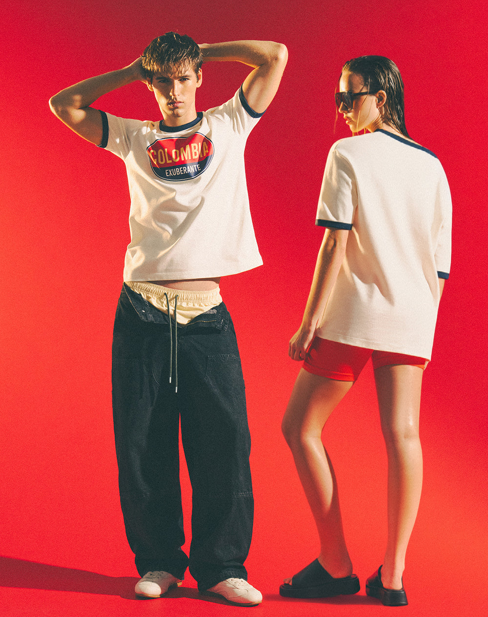 Camiseta Colombia exuberante blanca unisex