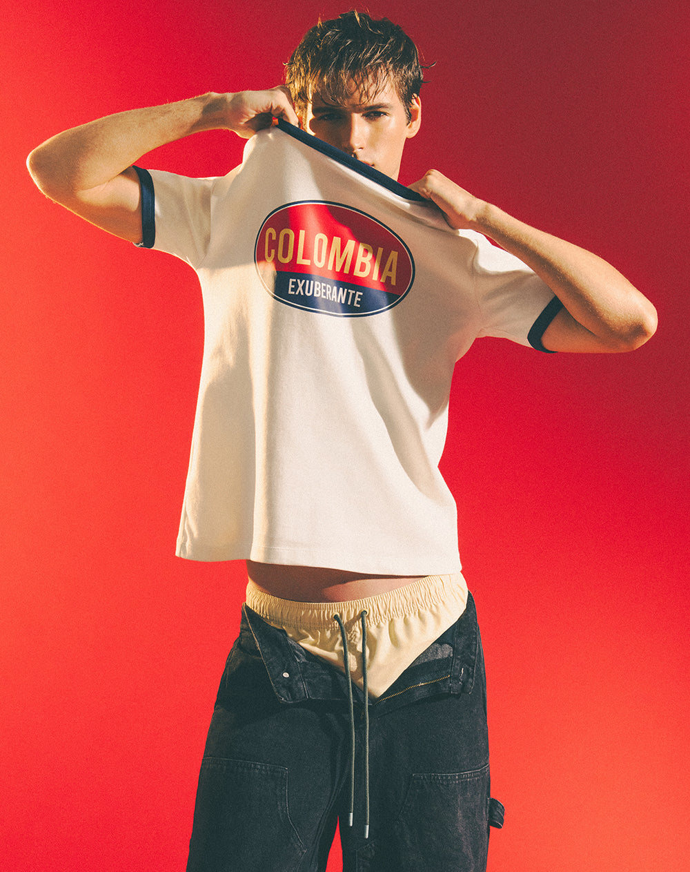 Camiseta Colombia exuberante blanca unisex