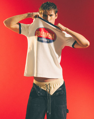 Camiseta Colombia exuberante blanca unisex hombre