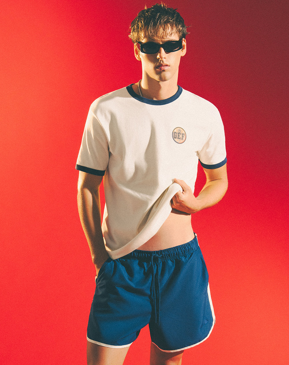 Camiseta regular fit manga corta vainilla