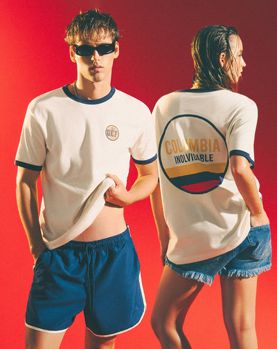 Camiseta Colombia inolvidable blanca unisex hombre