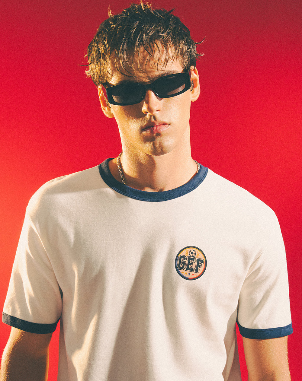 Camiseta regular fit manga corta vainilla