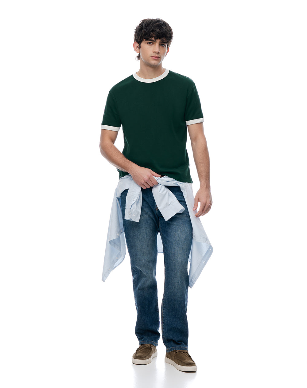 Camiseta regular verde hombre