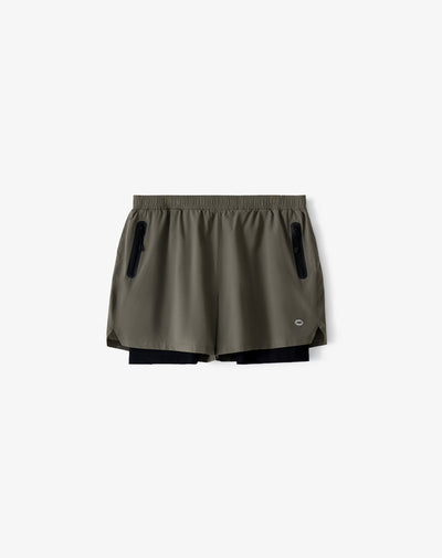 Pantaloneta deportiva café hombre