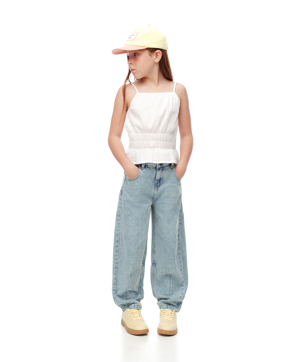 Camisa relaxed fit tiras blanca