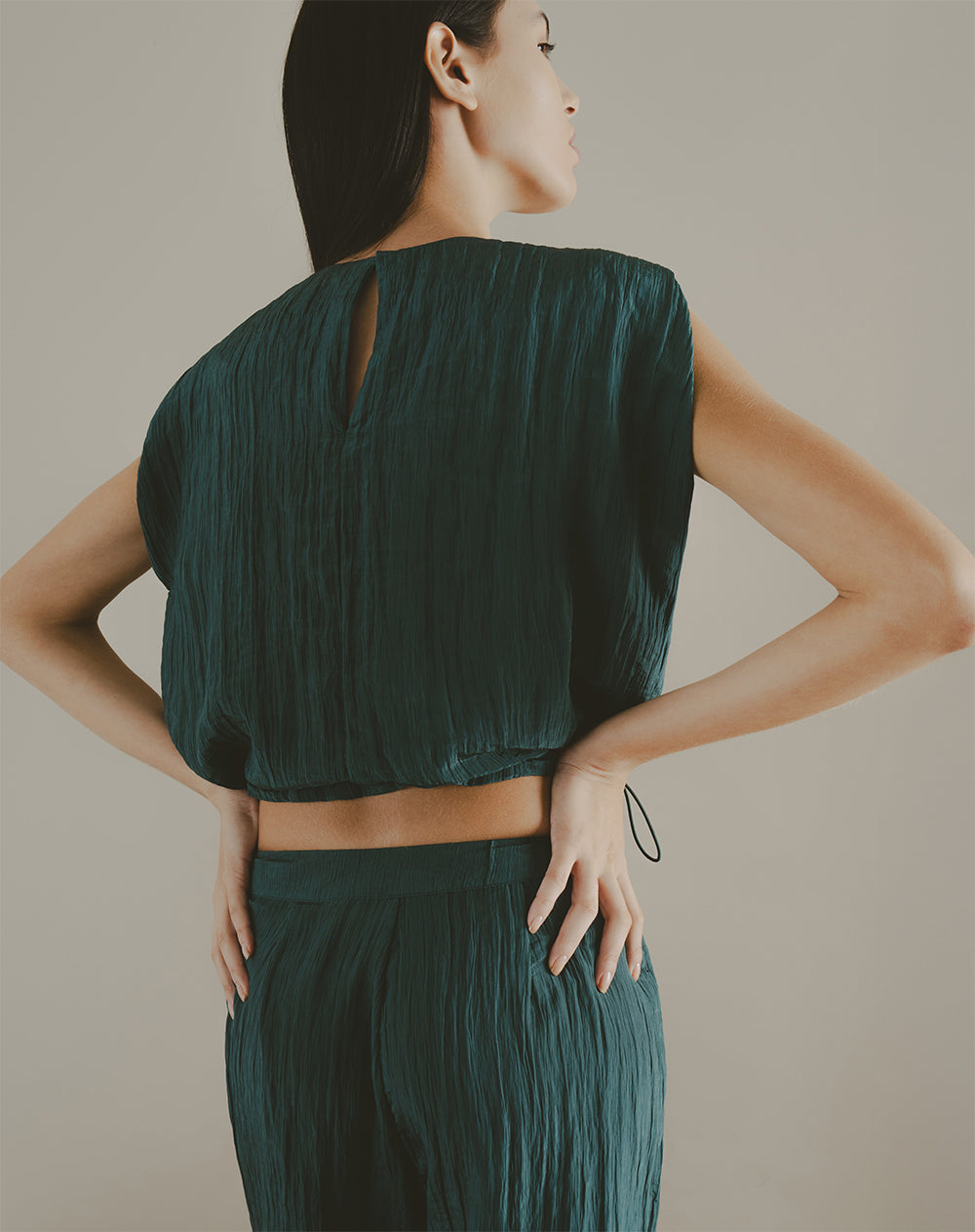 Camisa loose fit verde