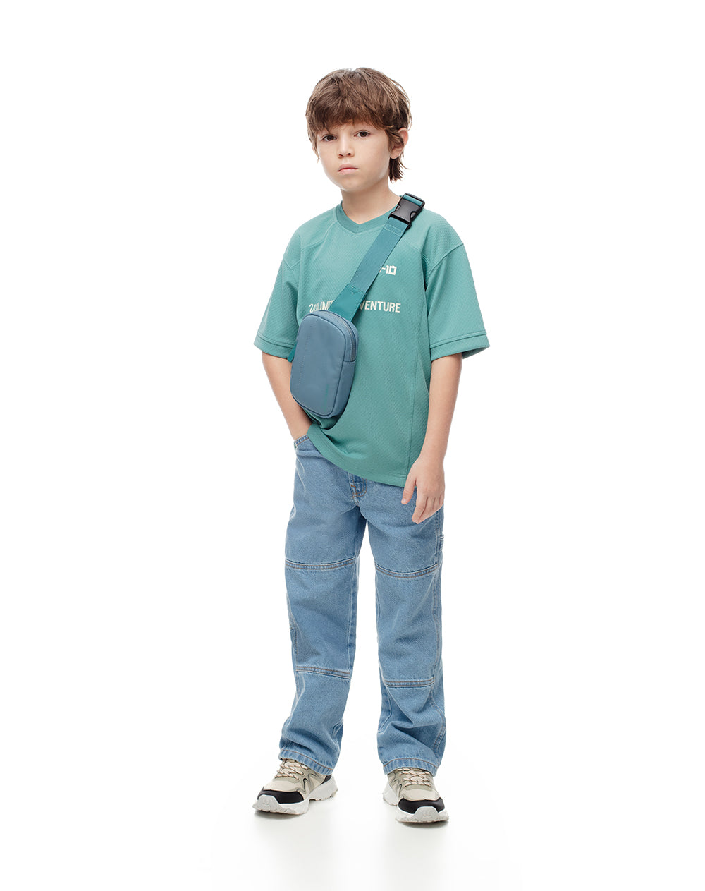 Camiseta regular fit manga corta azul