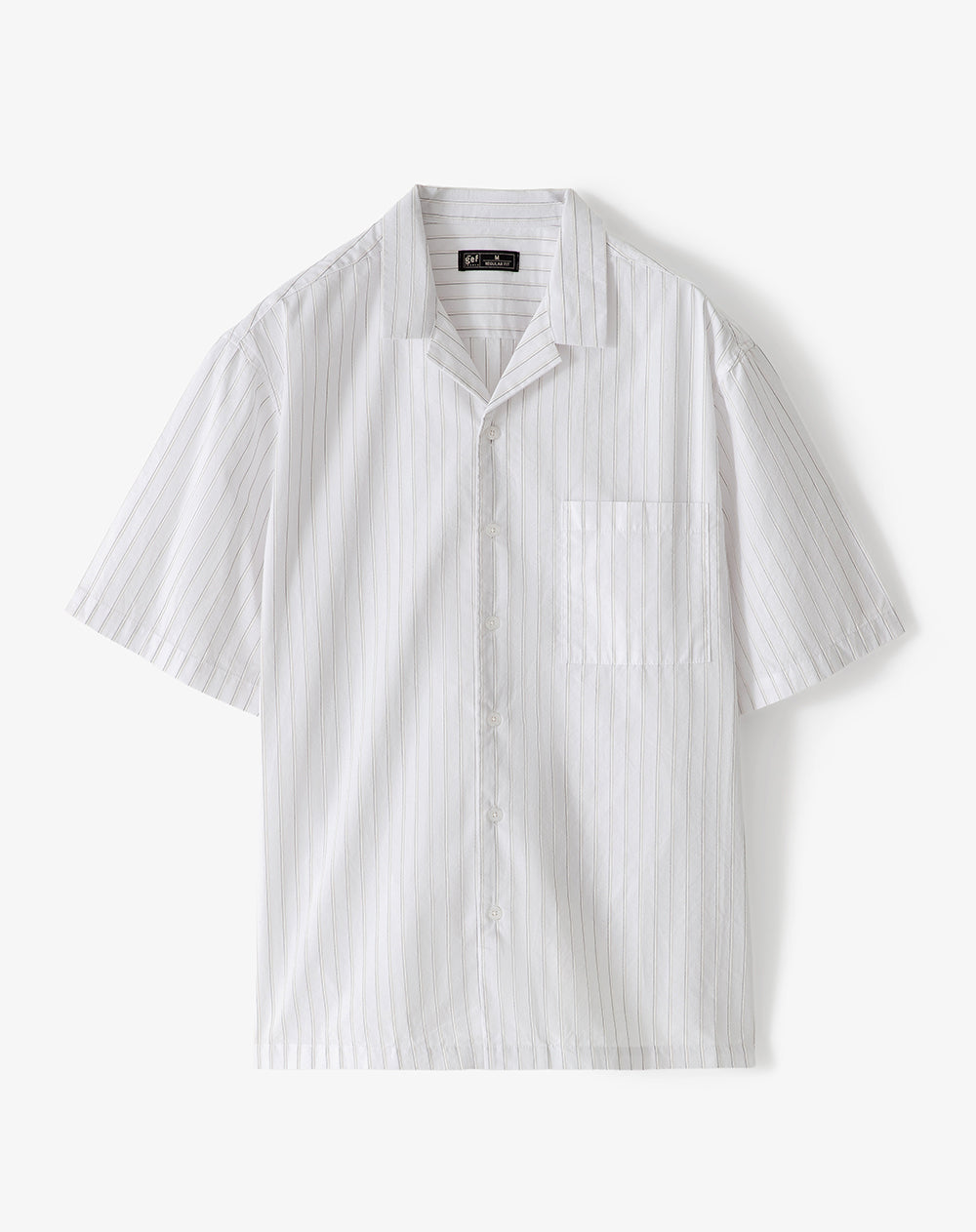 Camisa manga corta regular algodón rayas hombre