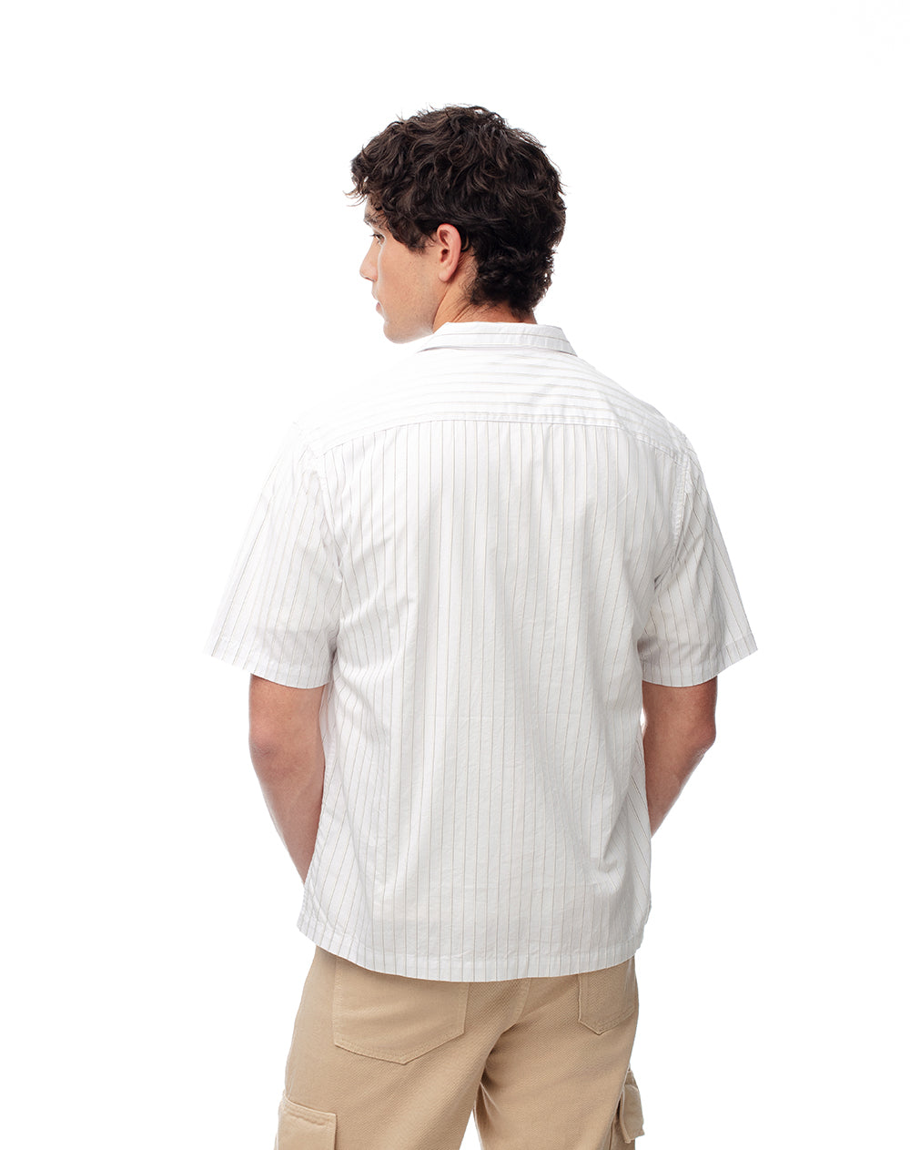 Camisa manga corta regular algodón rayas hombre