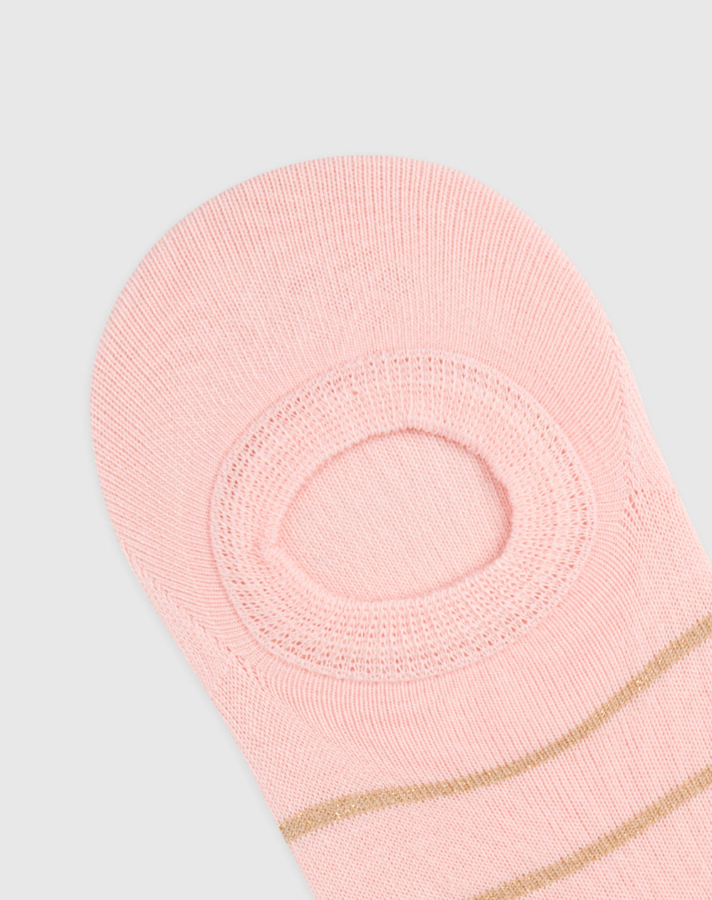 Medias para mujer tobilleras cortas con talón extendido rosadas rayas
