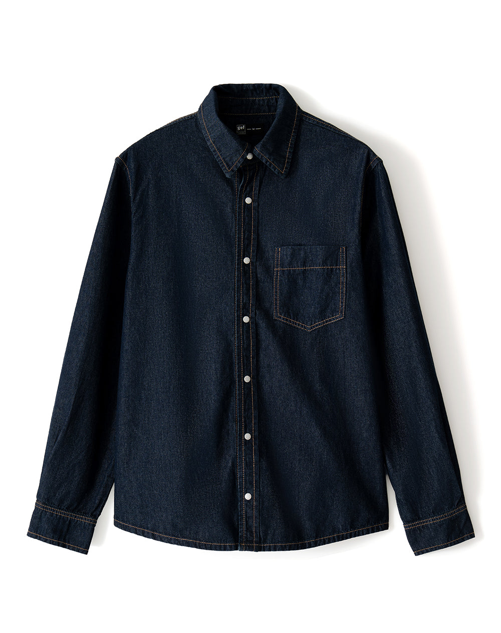 Camisa regular fit manga larga índigo oscuro