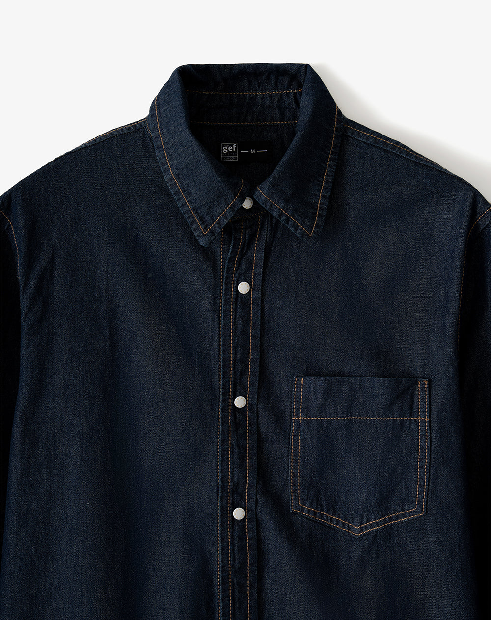 Camisa regular fit manga larga índigo oscuro