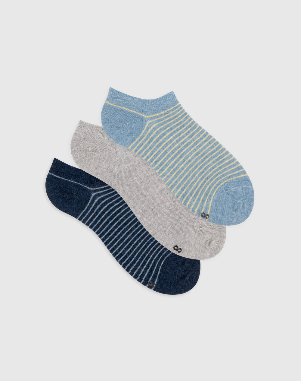 Medias para mujer tobilleras cortas algodón pack x3unds surtidas