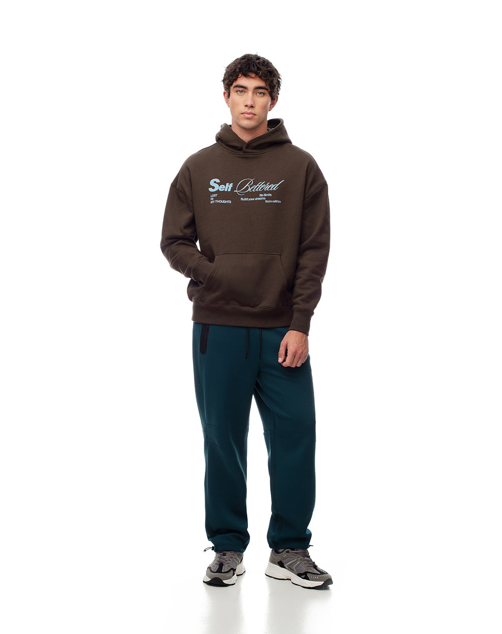 Pantalón relax secado rápido azul hombre