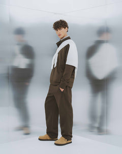 Pantalón relax secado rápido chocolate hombre