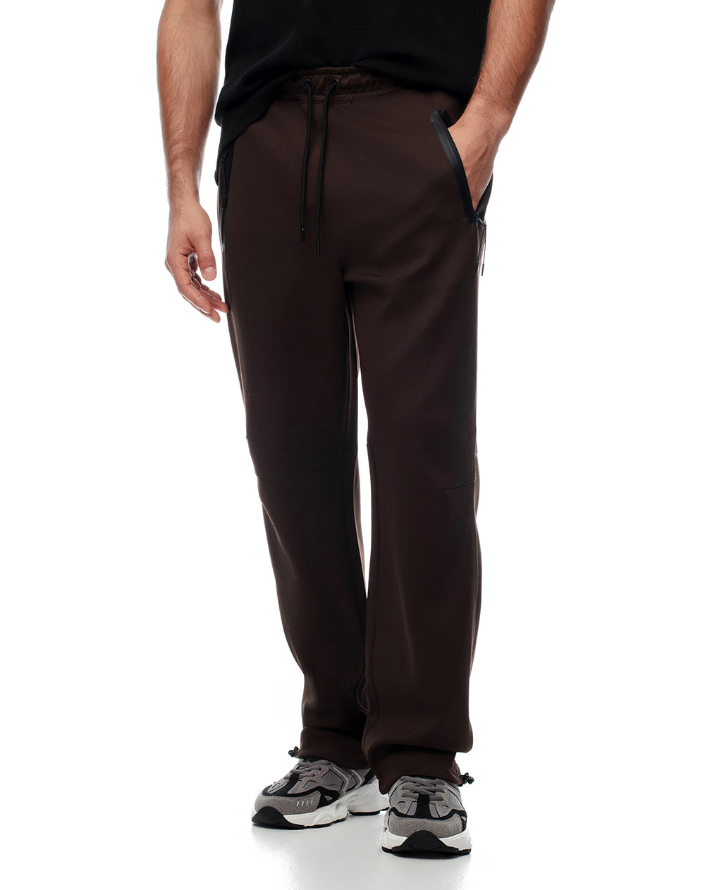 Pantalón relax secado rápido chocolate hombre