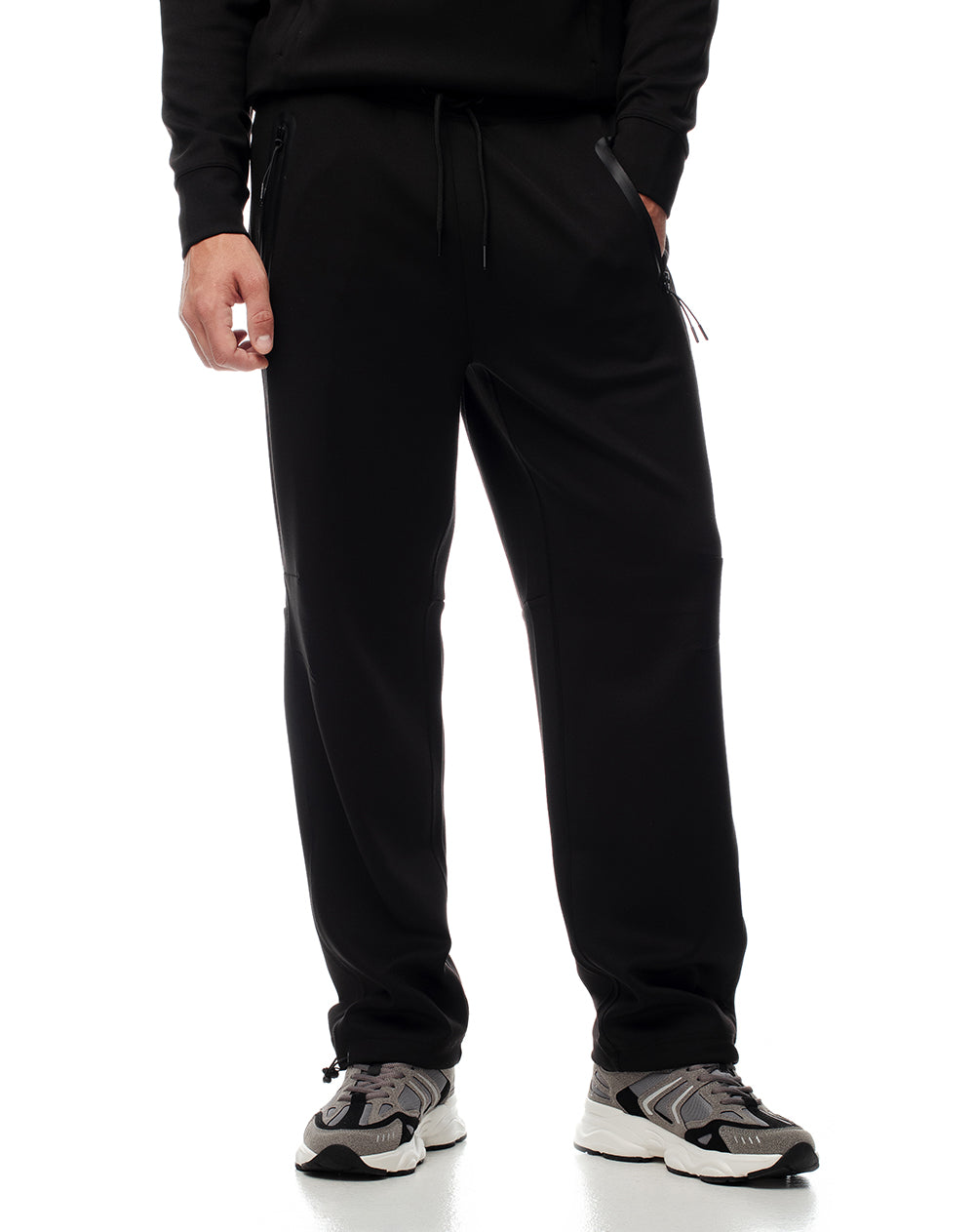 Pantalón relax secado rápido negro hombre