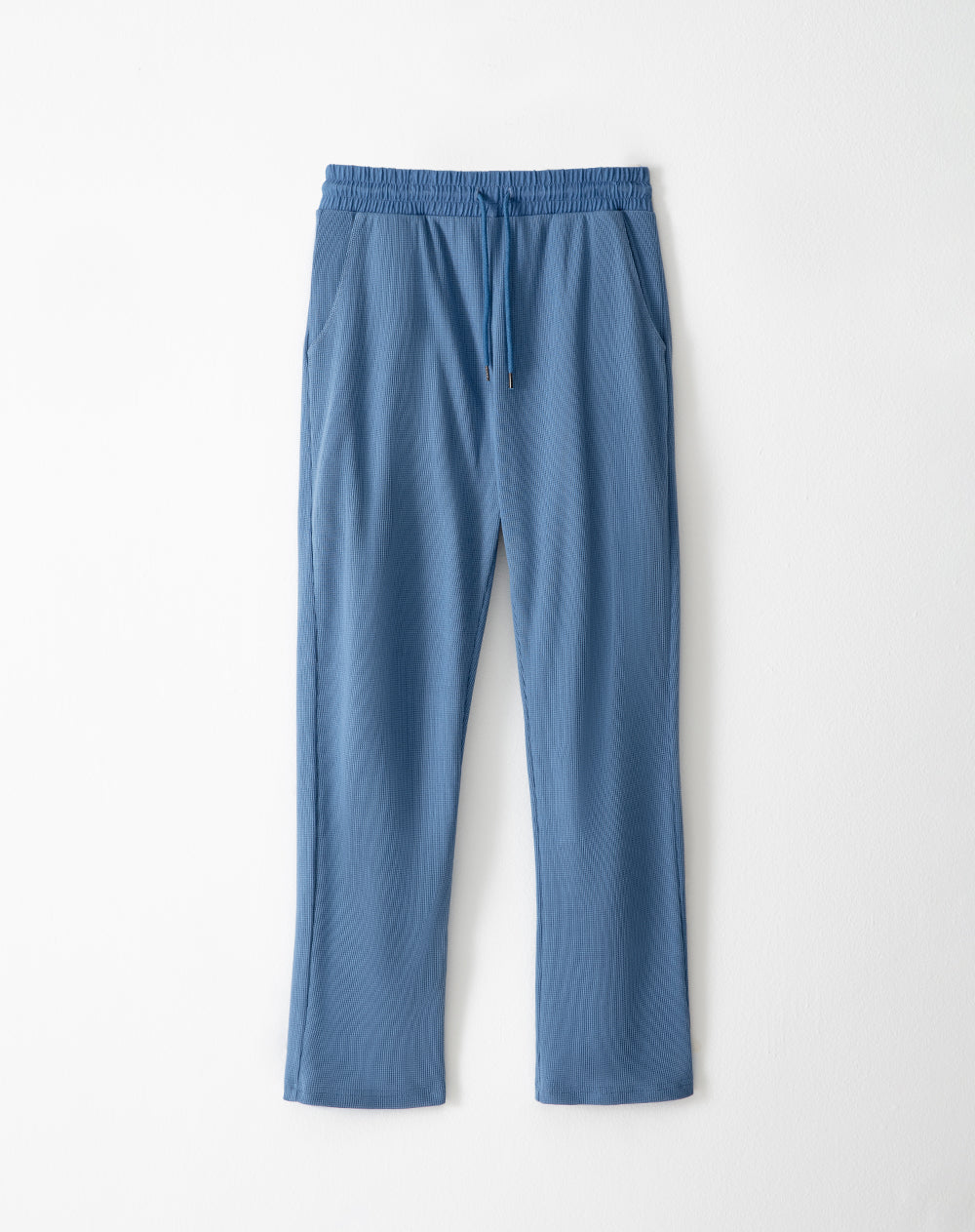 Pantalón regular fit tiro alto azul