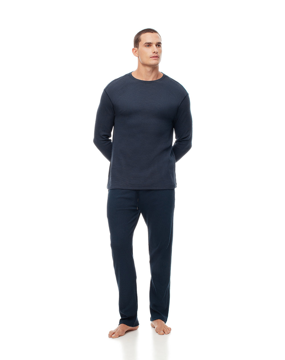 Pantalón regular fit tiro alto azul