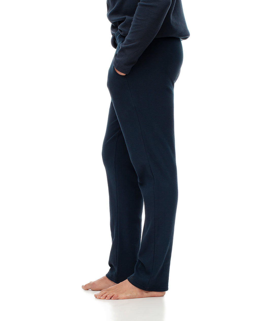 Pantalón regular fit tiro alto azul