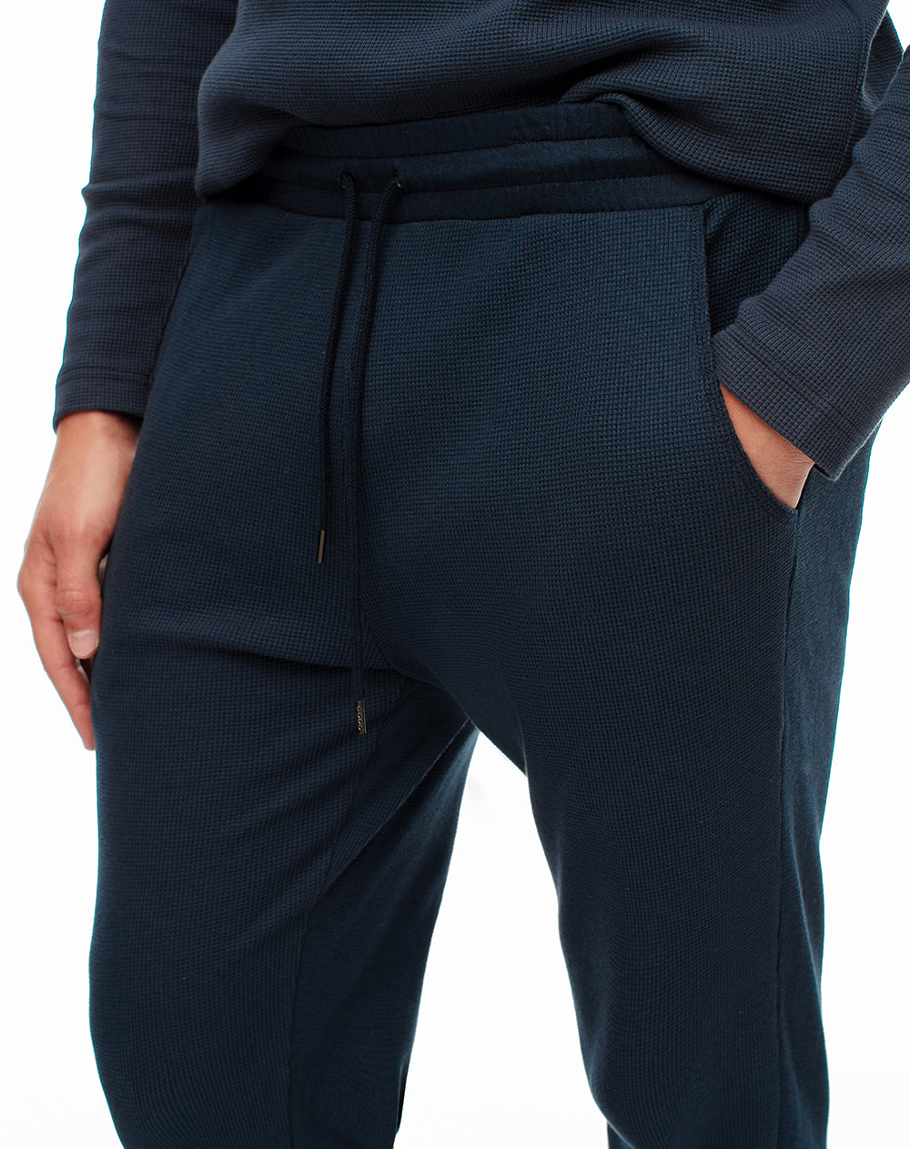Pantalón regular fit tiro alto azul